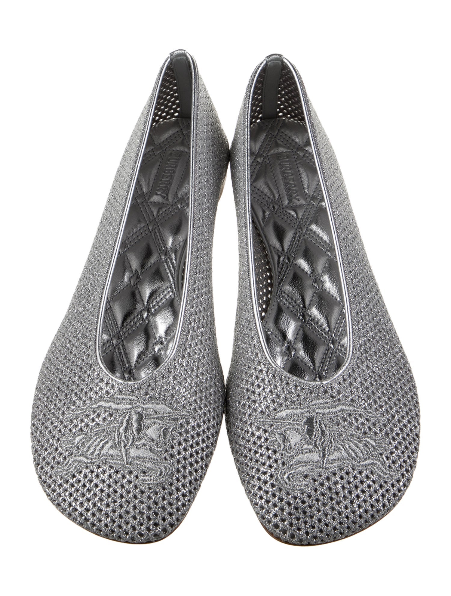 Burberry Mesh Embroidered Accent Flats
